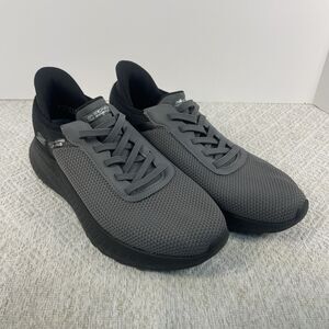 Skechers Slip Ins Mens 10 Gray Black Shoes Sneakers **READ**